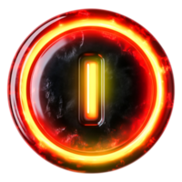 Glowing Red and Yellow Circular Button with Modern Design Element png