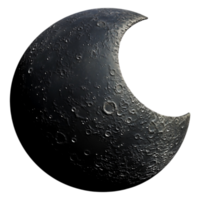 Detailed Crescent Moon With Textured Surface and Crater Patterns png