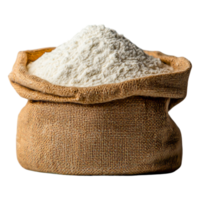 White Flour in Burlap Sack on Isolated Background png