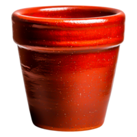 Glossy Red Clay Flower Pot with Smooth Finish for Planting png