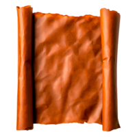 Ancient Scroll with Crumpled Texture and Torn Edges on png