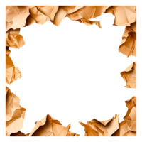 Crumpled Paper Frame with Torn Edges for Creative Background Design png