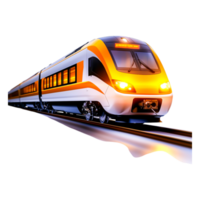Modern High-Speed Train Approaching on Sleek Railway Tracks png