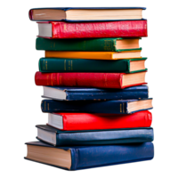 Colorful Stack of Old Books on Displaying Knowledge png