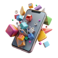 Render Colorful Mobile App Geometric Abstract Background png