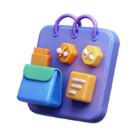 Vibrant Render of a Colorful Calendar App Icon with Productivity Elements png