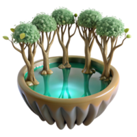 Enchanted Grove Render Stylized Trees in a Floating Oasis png