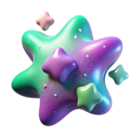 Abstract Render of a Colorful Star-Shaped Blob with Glowing Effects png