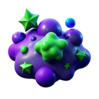 Abstract Render of Colorful Galaxy Nebula with Stars and Bubbles png