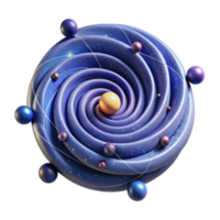 Cosmic Swirl Render Abstract Galaxy Illustration with Planets and Nebula png