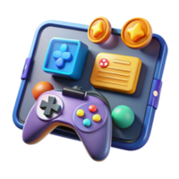 Render of Colorful Game Controller and Tablet UI Elements png