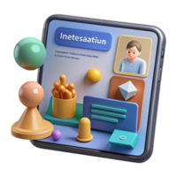 Vibrant Illustration of Mobile App Interface Design with Game Elements png
