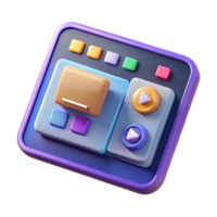 Render Colorful Control Panel Interface Buttons Abstract Background png