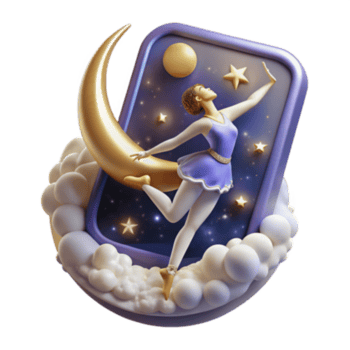 sonhe como bailarina render celestial dança entre estrelas e nuvens png