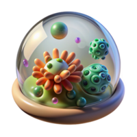 Enclosed Render of Abstract Floral and Orb Ecosystem png