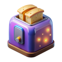 Purple Toaster Render Illustration Two Slices of Bread Toasting png