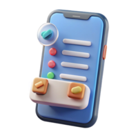 Render of Mobile App Interface with Colorful Buttons and Menu png