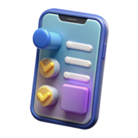 Render of Mobile App Interface with Checkboxes and Buttons png