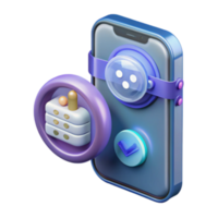 Illustration of Mobile App Interface with Data Synchronization and Verification png