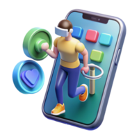 Illustration Fitness App VR Workout Mobile Game png