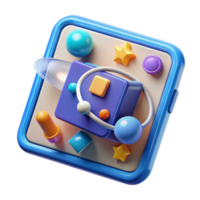 Render Colorful App Icon Design Abstract Background png