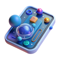 Abstract Render of Colorful Spheres on a Phone Screen png