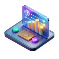 Isometric Graphic of Colorful Data Visualization Interface png