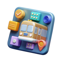 Render of Bus Icon with App Interface Elements png