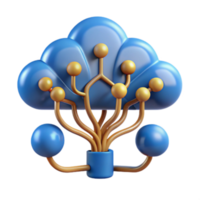 Render of Abstract Cloud Computing Network Illustration png