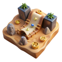 Render Desert Oasis Game Design Element Illustration png
