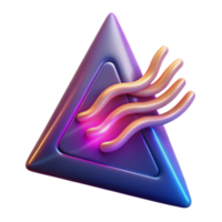 Abstract Render of a Triangular Geometric Shape with Flowing Lines png