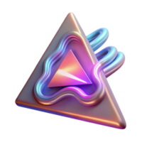 Abstract Render of Iridescent Triangle with Fluid Shapes png