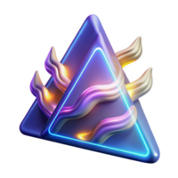 Abstract Triangular Background with Neon Glow and Wave Design png