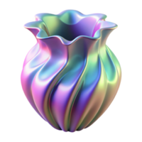 Iridescent Render of a Swirling Vase, Abstract Background Image png