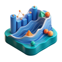 Abstract Render of Data Visualization with Waves png