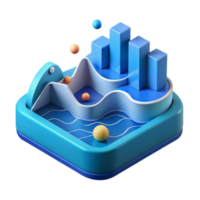 Render Abstract Background with Data Visualization Chart png