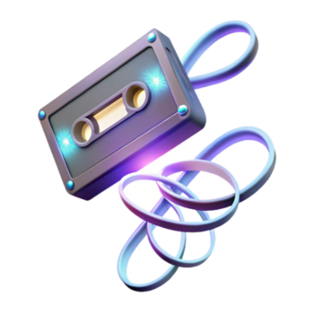 retro cassete fita ilustração vibrante cores música nostalgia png