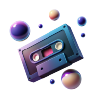 Retro Cassette Tape Render Abstract Background Image png
