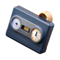 Render of Retro Cassette Tape with Timer Icon, Nostalgia Music Technology png