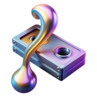 Abstract Render of Iridescent Liquid and Metallic Object png