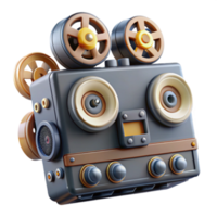 Retro Reel-to-Reel Render Vintage Audio Visual Device Illustration png