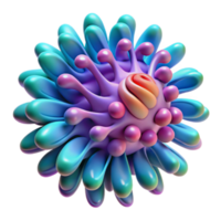 Render Abstract Colorful Blob Organic Form, Vivid Hues, Surreal Psychedelic Design Element png