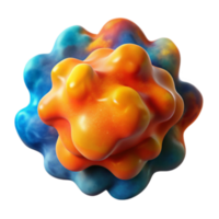 Abstract Render Orange and Blue Blob Dynamic Fluid Forms png