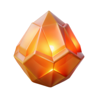 Luminous Gemstone 3D Render A radiant gemstone navigating the digital landscape, its surface glowing with vibrant colors in a stunning render. png