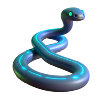 Glowing Neon Snake in a Three Dimensional Render of Wildlife png