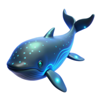 Glowing Whale 3D Model A radiant whale navigating the digital ocean, its body glowing with vibrant colors in a stunning render. png