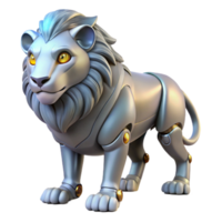 Robotic Lion 3D Model A futuristic 3D model of a robotic lion, showcasing its advanced design and mechanical features. png