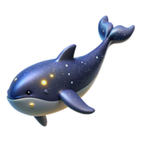 Starry Dolphin as a Three Dimensional Model with Celestial Patterns and Enigmatic Design png