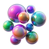 Iridescent Spheres Abstract - A conceptual artwork featuring iridescent spheres creating a dynamic and modern visual composition png