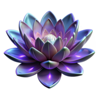 Iridescent Lotus Flower Bloom in a Stunning Three Dimensional Scene of Nature's Beauty png